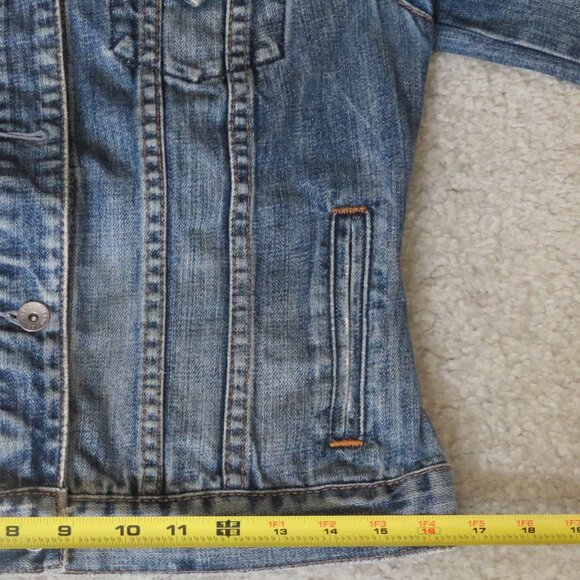 Vintage Gap 1969 Limited Edition Distressed Blue Denim Jean Jacket XS - Picture 13 of 16